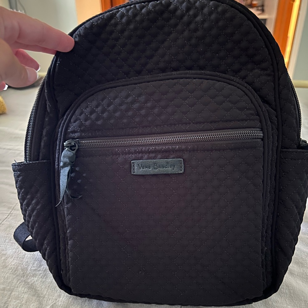 Vera Bradley black small quilted back pack